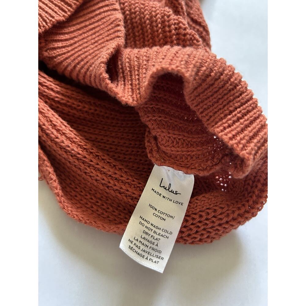 Lulus Knit Crop Tank Top XS Brown Twist Front Sweater Sleeveless Boho Cozy - Picture 9 of 11